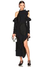 Proenza Schouler Floral Fil Coupe Cut Out Dress In Black