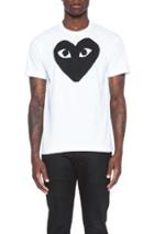 Comme Des Garcons Play Emblem Cotton Tee In White