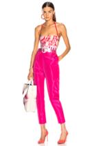 Cushnie Back Strap Swimsuit In Red,stripes,tropical