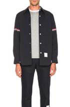 Thom Browne Snap Front Shirt Jacket In Blue