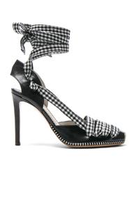 Altuzarra Leather D'orsay Heels In Black,checkered & Plaid
