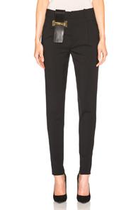 Anthony Vaccarello Classic Pants With Vertical Belt In Black