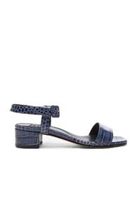 Maryam Nassir Zadeh Embossed Leather Sophie Sandals In Animal Print,blue