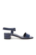 Maryam Nassir Zadeh Embossed Leather Sophie Sandals In Animal Print,blue