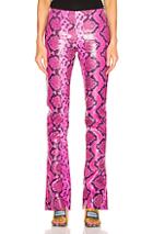 Marques ' Almeida Leather Bootcut Trouser In Animal Print,pink