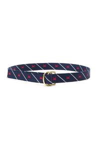 Thom Browne Crab Rope D Ring Belt In Blue,stripes,animal Print
