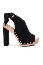 Proenza Schouler Suede Peep Toe Heels In Black