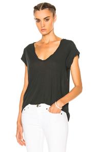 James Perse High Gauge Jersey Deep V Tee In Green
