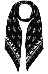 Rockins Eyes Classic Skinny Scarf In Black
