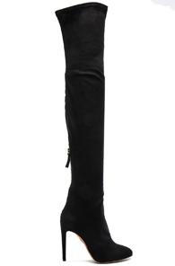 Aquazzura Suede All I Need Boots In Black