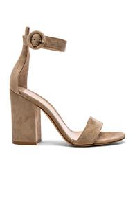 Gianvito Rossi Suede Block Heels In Neutrals