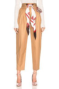 Burberry Silk Scarf Trouser In Neutral