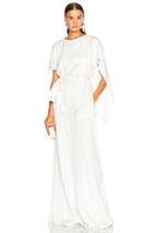 Sally Lapointe Cape Jumpsuit In White