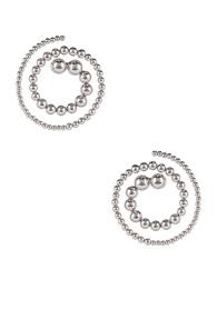 Y Project Pearl Spiral Earrings In Metallic