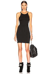 The Range Alloy Rib Banded Mini Dress In Black