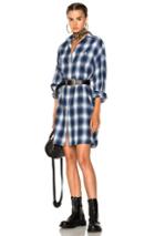 R13 Axl Shirt Dress In Blue,checkered & Plaid