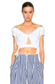 Thakoon Twist Side Crop Top In White