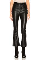 Unravel Crop Flare Leather Pants In Black
