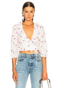 Rixo London Sofia Top In White