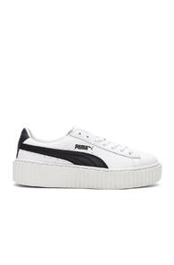 Fenty By Puma Leather Creeper Sneakers In White