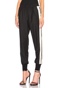 Lanvin Track Stripe Trousers In Black