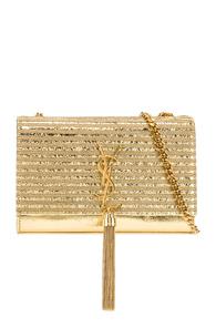 Saint Laurent Small Kate Chain Tassel Bag In Metallic