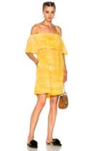 Raquel Allegra For Fwrd Cotton Gauze Mini Dress In Yellow,ombre & Tie Dye