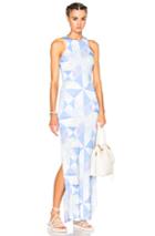 Mara Hoffman Modal Column Dress In White,blue,geometric Print