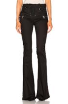 Unravel Denim Lace Up Flare Pants In Black