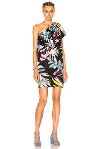 Mara Hoffman One Shoulder Mini Dress In Abstract,floral