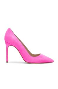 Manolo Blahnik Suede Bb 105 Heels In Pink,neon