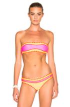 Same Swim Babe Bandeau Bikini Top In Pink,orange,geometric Print