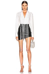 Area Embroidered Cotton Blouse In White