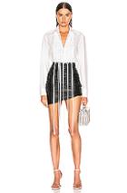 Area Embroidered Cotton Blouse In White