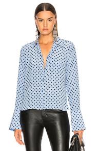 Equipment Huntley Blouse In Blue,geometric Print