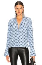 Equipment Huntley Blouse In Blue,geometric Print