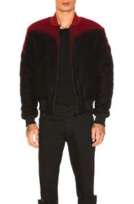 Marcelo Burlon Aorjek Bomber Jacket In Red,black,ombre & Tie Dye
