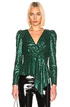 Self-portrait For Fwrd Sequin Top In Green