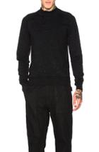 Maison Margiela Herringbone Detail Jersey Sweater In Black