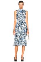 Erdem Yasmini Blue Hill Garden Silk Voile Dress In Blue,white,floral