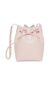 Mansur Gavriel Saffiano Mini Bucket Bag In Pink
