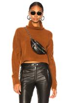 T By Alexander Wang Chunky Cropped Sweater In Brown