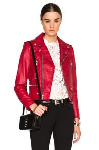 Saint Laurent Classic Motorcycle Jacket In Red