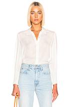 L'agence Lucin Diamond Smoked Cuff Blouse In White