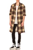 Fear Of God Wool Plaid Overcoat In Checkered & Plaid,neutrals,red,green