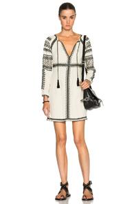 Pam & Gela Embroidered Empire Dress In Neutrals