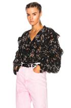 Isabel Marant Sibel Blouse In Black,floral