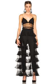 Alexander Mcqueen Floor Length Tiered Top In Black