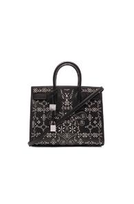 Saint Laurent Small Bandana Embroidery Sac De Jour In Black