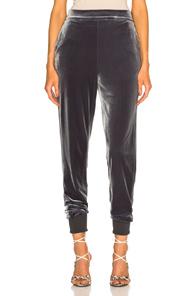 Tibi Stretch Velvet Knit Refined Clean Jogger In Gray